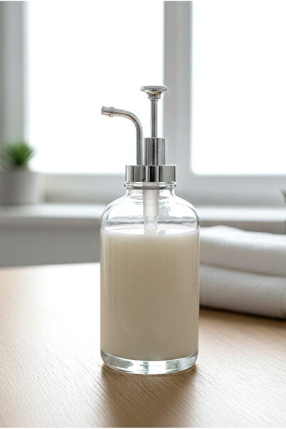 FH finehome Retro Glass Liquid Soap Dispenser 500 ml Chrome