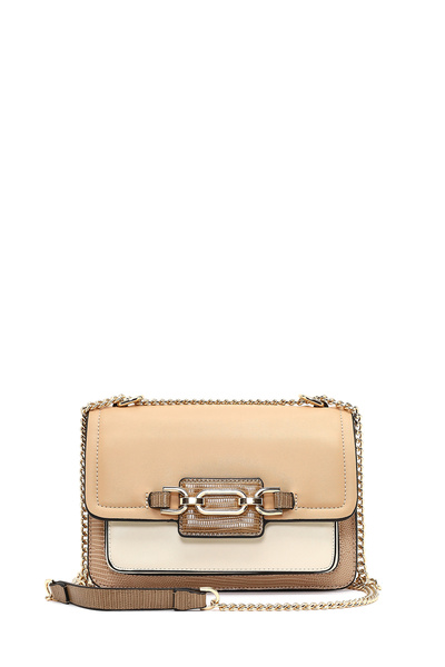 Derimod Women's Beige Long Chain Strap Classic Shoulder Bag 25Sbd251118