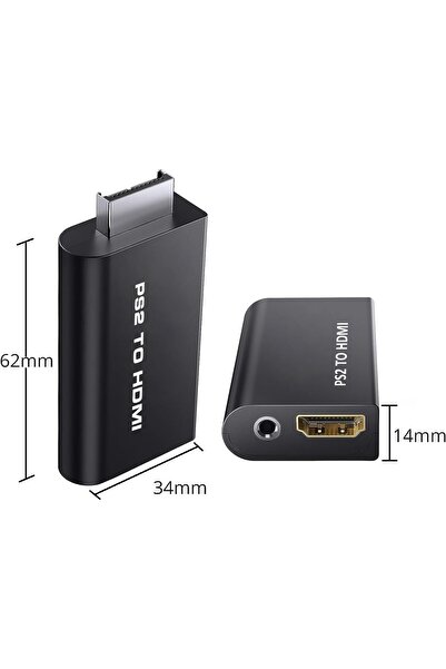 zola Adaptor PS2 la HDMI, Full HD, port mini-jack 3.5 mm, alimentare USB, 5 V, 3.4 x 7 x 1.4 cm, negru