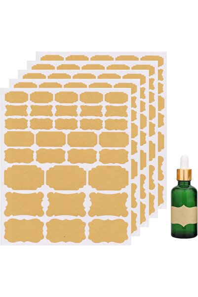 naturevo Kraft Karışık Şekilli Etiket Seti – 288 Adet (12 Yaprak) – Yazılabil...