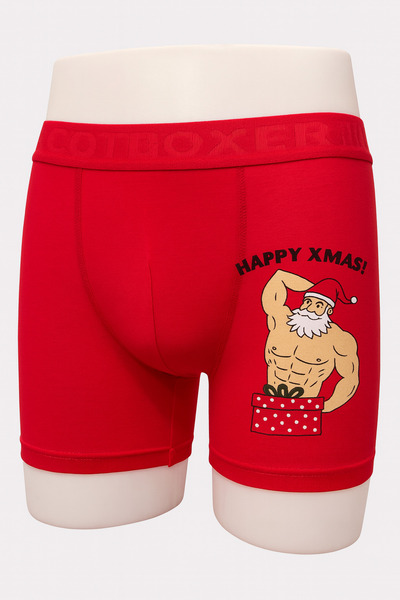 COTBOXER Men's Boxer New Year's Themed Christmas Patterned