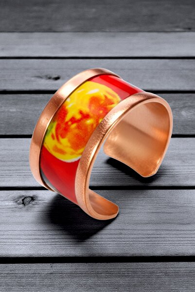 OSMANLI GÜMÜŞ خاتم نحاسي للنساء - خاتم قابل للتعديل بطباعة خاصة من طراز Sun Love