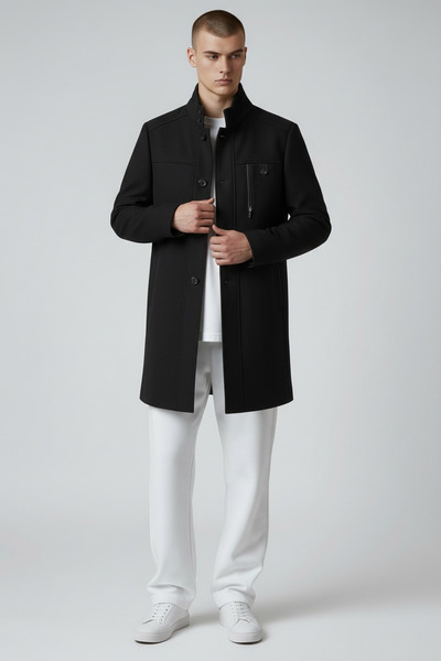 Butik Slim Fit Genuine Wool Coat