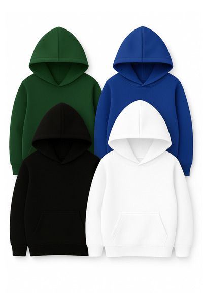 Sweetline Σετ με κουκούλα βασικών φούτερ- Απλό χειμωνιάτικο ύφασμα επένδυση fleece