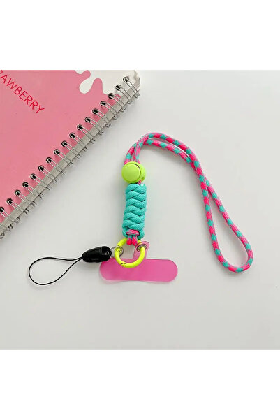 Choice1 حبل تعليق عالمي مضفر من البوليستر/النايلون باللون الوردي مع سلسلة وحل...