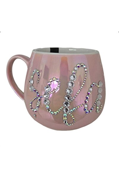 by Alexandra Vacarusi Pink pearl mug, decorated with crystals, gift for the boss,