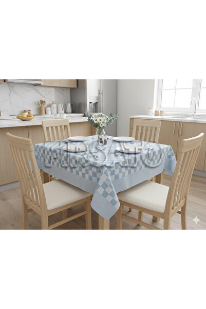 Fırsato Potihome Damalı Kenar Bordürlü Masa Örtüsü 140x140 cm Sofra Bezi, Piknik Örtüsü