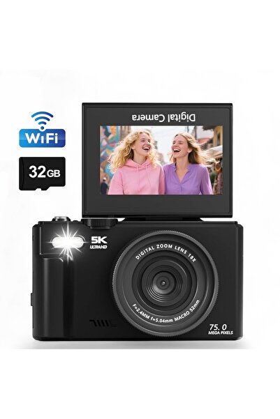 LONDEMM Aparat Foto Digital 5K Ultra HD LONDEMM, 75 MP, WiFi, Display 3.0 Inc...
