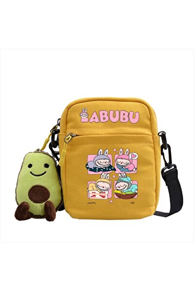NO BRAND Labubu Crossbody Shoulder Bag, Canvas, Yellow, Bag-8