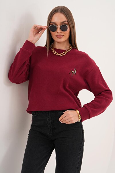 ŞİMAL Γυναικείο πλεκτό φούτερ Κεϊλάν με κέντημα Σελανίκης 255432 -