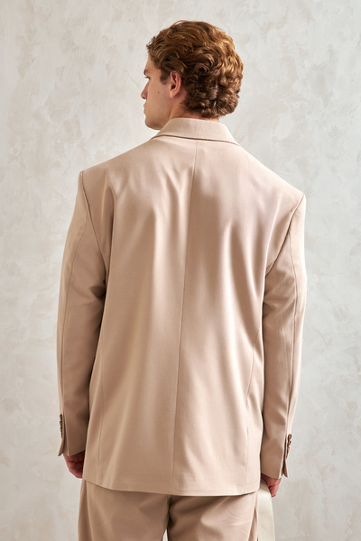 HYMAN Men's Oversize Comfortable Fit Double Breasted Suit