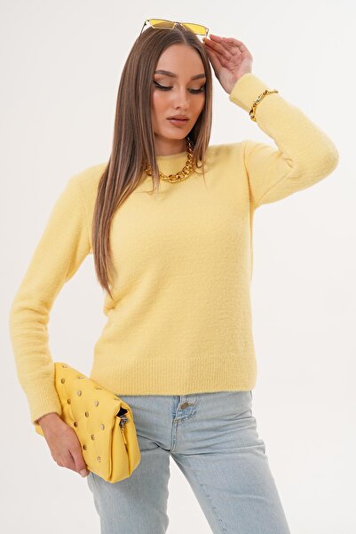 ŞİMAL Women's Crew Neck Bearded Sweater 255157 -