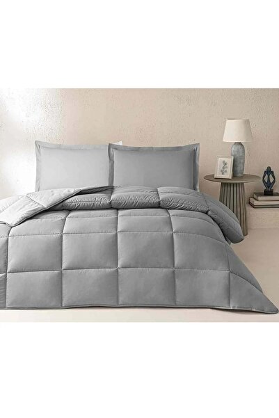 Özdilek 100% Cotton (Fitted Sheet) Double Bed Set - Colourist Ash Gray Silver