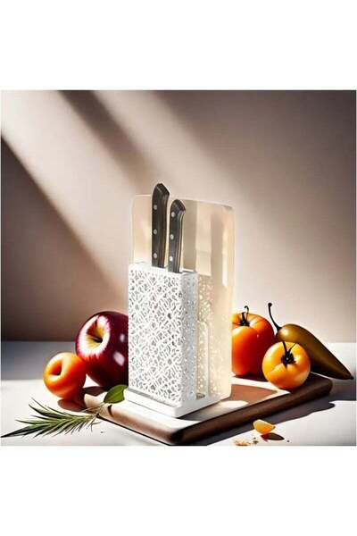 fulina Home Kitchen Knife Rack, Creative Multifunctional Cutting Board Storage Stand, Knife Holder, White
