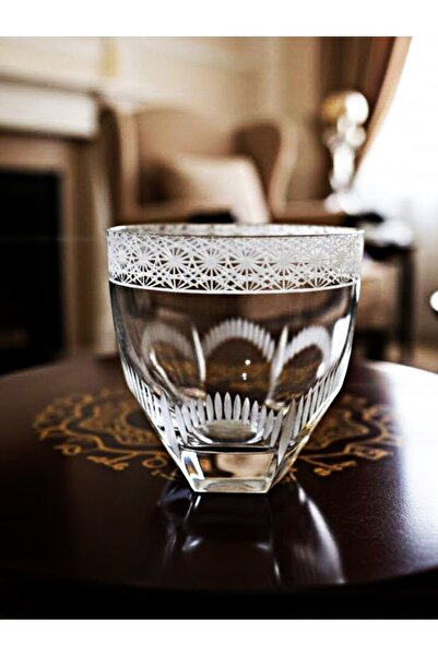 DECOSTYLE Japanese Star Patterned Corner Whiskey Glass |   100% Handmade with Special Decoration – Single Collectible Piece