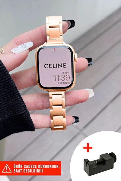 Nezih Case Slim Metal Band Compatible with Apple Watch Series 2/3/4/5/6/7/8/9/Se 38mm 40mm 41mm and Series 10/11 42mm