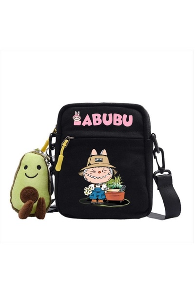 NO BRAND Labubu Crossbody Shoulder Bag, Canvas, Black, Bag-7