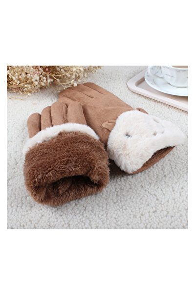 NO BRAND Women's Touchscreen Gloves, Fleece-Lined Thickened for Warmth in Fal...