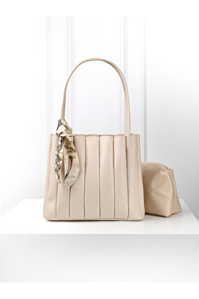 Rivina Elite Women's Pleated Makeup Bag Scarf Gift Hand and Shoulder Bag