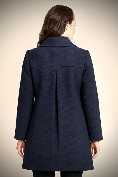 Desen Hamile Giyim Navy Blue Buttoned Maternity Jacket