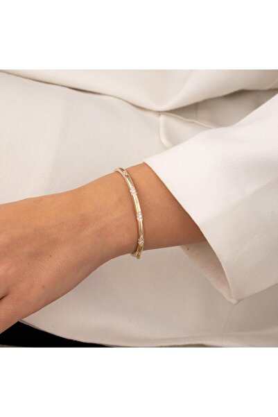 hakan mücevherat Taşlı 14 Ayar Altın Kelepçe