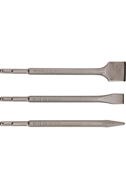 Bosch 2607019457 3-Piece SDS Plus Chisel Set, Silver