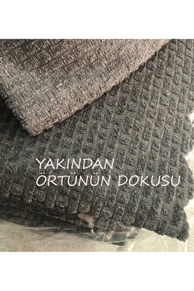 turkanlarhome Soft Texture Non-Slip Based Textured Sofa Cover Dark Gray (200X 170 cm)