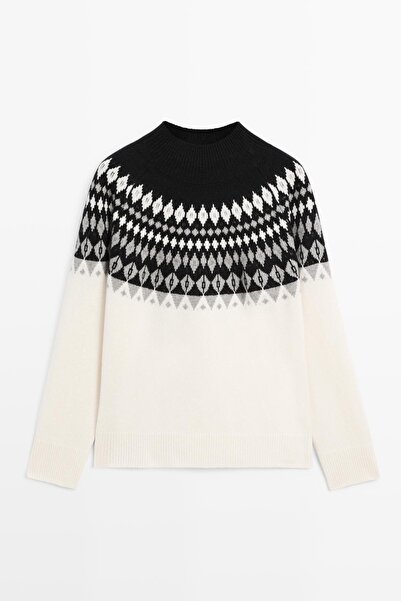 Massimo Dutti Jakarlı yün karışımlı triko kazak