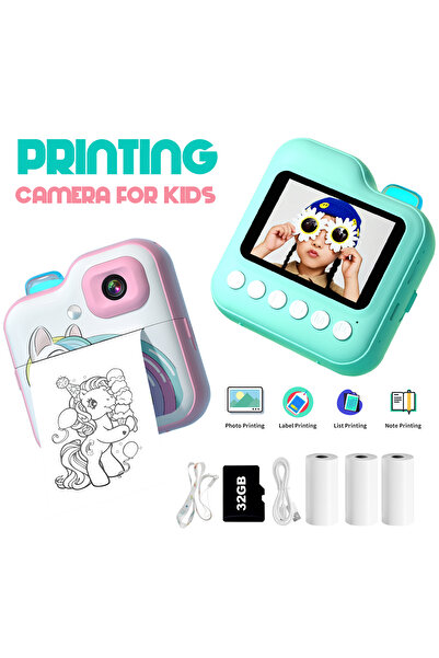 OEM Kids Instant Print Camera — Digital Video Camera with Thermal Printing, 32GB TF Card