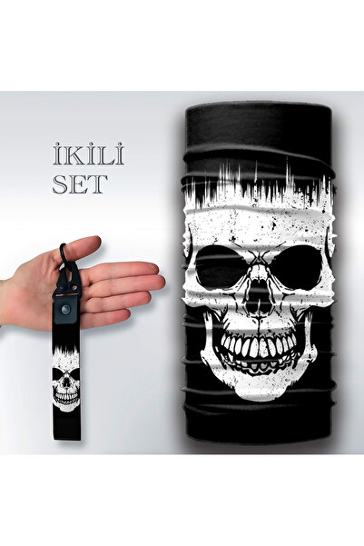 NIFF İkili Set, KURUKAFA Buff Boyunluk Bandana ve Bez Anahtarlık Hediyelik