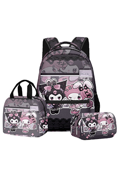 NO BRAND حقيبة ظهر كوروكو للطلاب، طقم من 3 قطع، متعدد الألوان، 30×17×40 سم، ح...