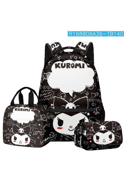 NO BRAND حقيبة ظهر كوروكو للطلاب، طقم من 3 قطع، متعدد الألوان، 30×17×40 سم، ح...