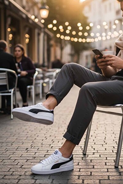 Puma Men's White Casual Sports Shoes White-Black