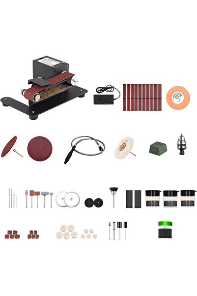 EACAM صنفرة حزام صغيرة 250 واط، مبراة كهربائية، 7 سرعات قابلة للتعديل