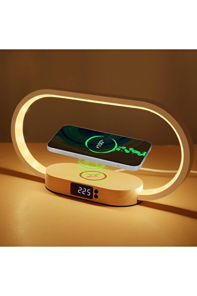 EXCEFORE Bedside LED Desk Lamp with Wireless Charger, USB, Touch Control, Clo...