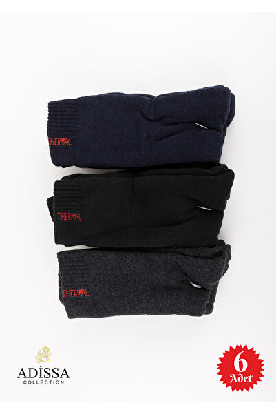 adissa collection جوارب حرارية للجنسين فوق الركبة، عبوة من 6 قطع، معطرة، رمادي، أسود، أزرق داكن