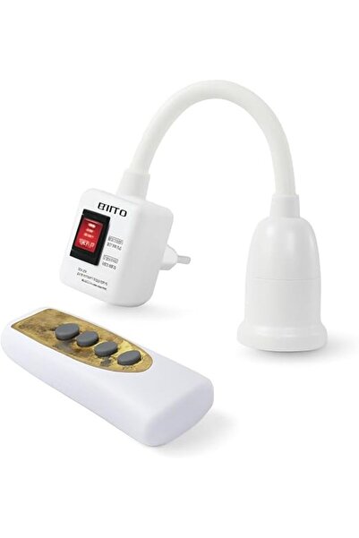 fitto حامل مصباح محمول بمقبس E27 مع جهاز تحكم عن بعد ومفتاح تشغيل/إيقاف