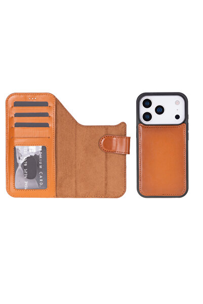 buğrahayalin iPhone 17 Pro Max Deri Çıkarılabilir Cüzdan Kılıf, İnce El Yapım...