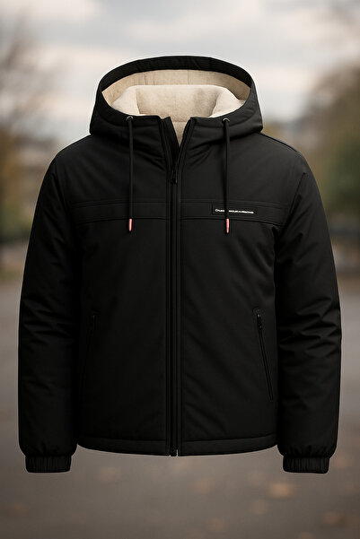 BOYS MANS Ανδρικό χειμερινό μπουφάν Παλτό με γούνα