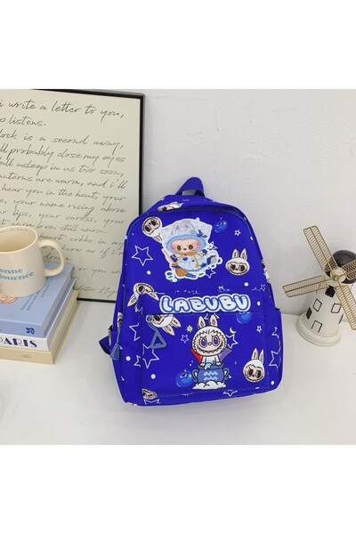 NO BRAND حقيبة ظهر لابوبو للأطفال، سعة كبيرة، 25×9×32 سم، أزرق ملكي