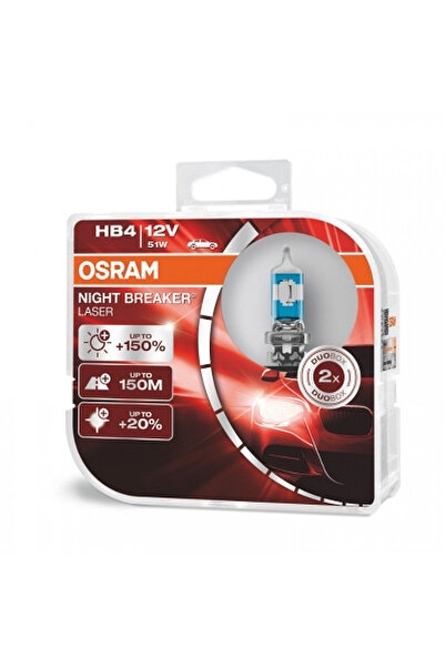 Osram Night Breaker HB4 Halogen Headlamp, 12V, 51W, 2 Units 9006NL-HCB
