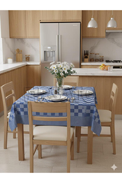 Fırsato Potihome Damalı Kenar Bordürlü Masa Örtüsü 140x140 cm Sofra Bezi, Pik...