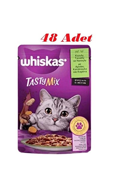 Whiskas Pouch Tastymix Kuzu & Tavuk & Havuçlu Yetişkin Kedi Maması 85 Gr*48 Adet