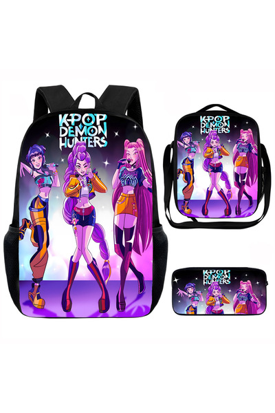 NO BRAND KPop Demon Hunters, Student Backpack 3-Piece Set, 29x12.5x39cm,ck+jy...