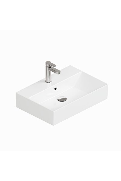 İsvea Sistema Z Tezgah Üstü Kare Lavabo 60 X 42 cm Beyaz Seramik