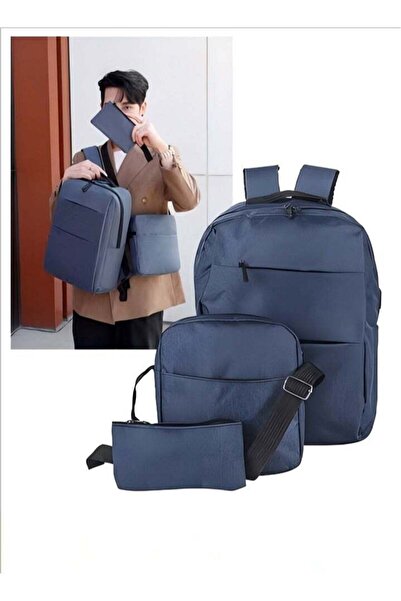 DOMEET 3-Piece Travel Laptop Backpack with USB Charging Port, Anti-Theft, Water Resistant, Fits 15 Inch Not