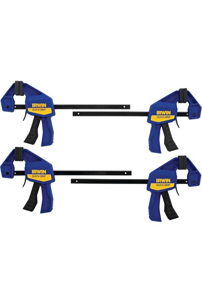 Irwin مشابك QUICK-GRIP، بيد واحدة، قضيب صغير، 6 بوصات، عبوة من 4 قطع (1964758)