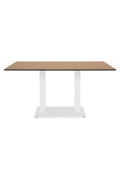 Maison Mex Masã grădină/terasă, ELIO, L.140 l.80 H.72 cm, alb/natur