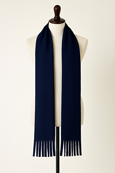 ELMODA Men's Women's Unisex Plain Matte Navy Blue Winter Scarf