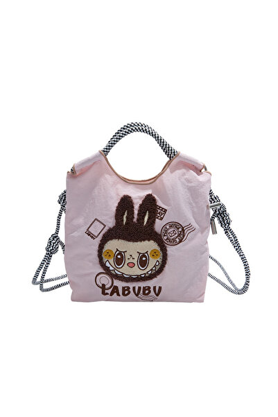 NO BRAND حقيبة تسوق لابوبو، وردية، 17×17×1 سم